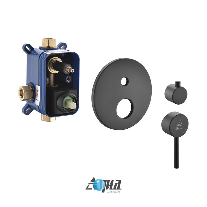KubeBath Aqua Rondo Shower Set With Ceiling Mount, Rain Shower and Tub Filler KubeBath