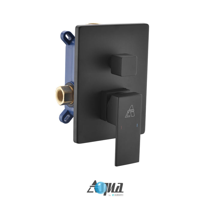 KubeBath Aqua Piazza Shower Set with Ceiling Mount Square Rain Shower and Handheld KubeBath