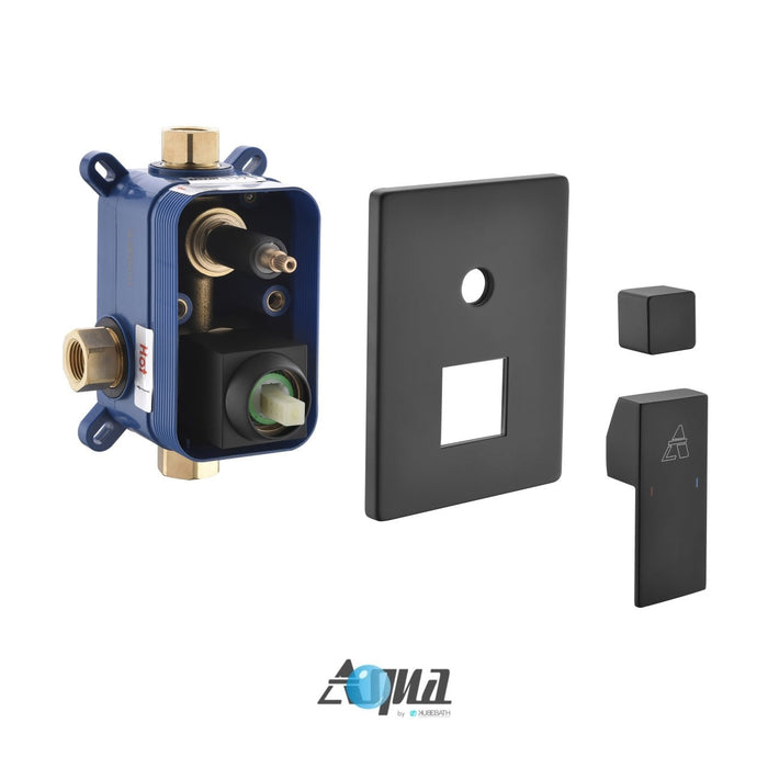 KubeBath Aqua Piazza Shower Set with Ceiling Mount Square Rain Shower and Handheld KubeBath