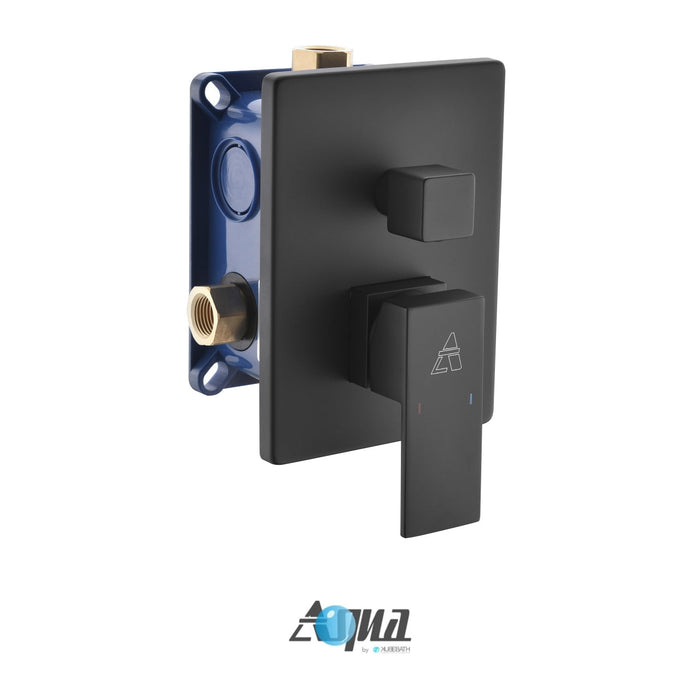 KubeBath Aqua Piazza Shower Set with Ceiling Mount Square Rain Shower, Handheld and Tub Filler KubeBath