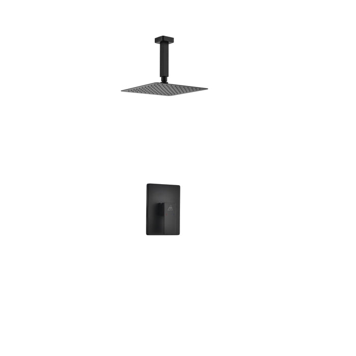KubeBath Aqua Piazza Shower Set with Ceiling Mount Square Rain Shower KubeBath