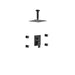 KubeBath Aqua Piazza Shower Set with Ceiling Mount Square Rain Shower and 4 Body Jets KubeBath