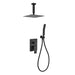 KubeBath Aqua Piazza Shower Set with Ceiling Mount Square Rain Shower and Handheld KubeBath