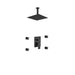 KubeBath Aqua Piazza Shower Set with Ceiling Mount Square Rain Shower and 4 Body Jets KubeBath