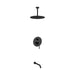 KubeBath Aqua Rondo Shower Set With Ceiling Mount, Rain Shower and Tub Filler KubeBath