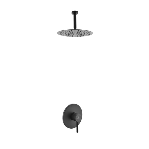 KubeBath Aqua Rondo Shower Set With Ceiling Mount and Rain Shower Head KubeBath