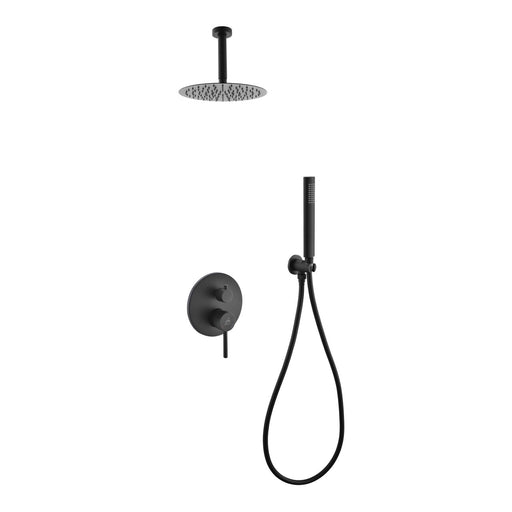 KubeBath Aqua Rondo Shower Set With Ceiling Mount, Rain Shower and Handheld KubeBath