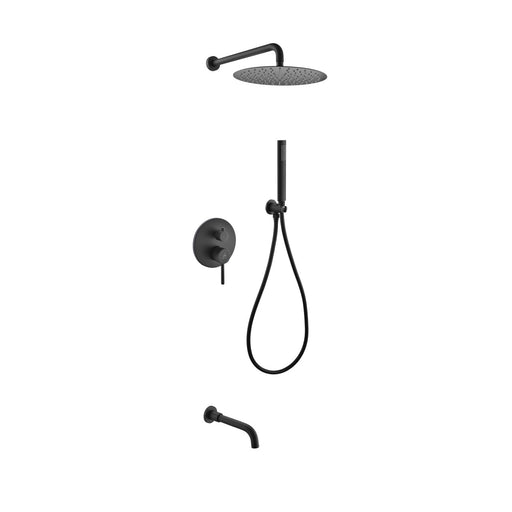 KubeBath Aqua Rondo Shower Set With Rain Shower, Handheld and Tub Filler KubeBath