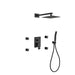 KubeBath Aqua Piazza Shower Set with Square Rain Shower, 4 Body Jets and Handheld KubeBath