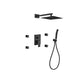 KubeBath Aqua Piazza Shower Set with Square Rain Shower, 4 Body Jets and Handheld KubeBath