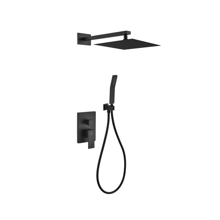 KubeBath Aqua Piazza Shower Set with Square Rain Shower and Handheld KubeBath