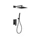 KubeBath Aqua Piazza Shower Set with Square Rain Shower and Handheld KubeBath