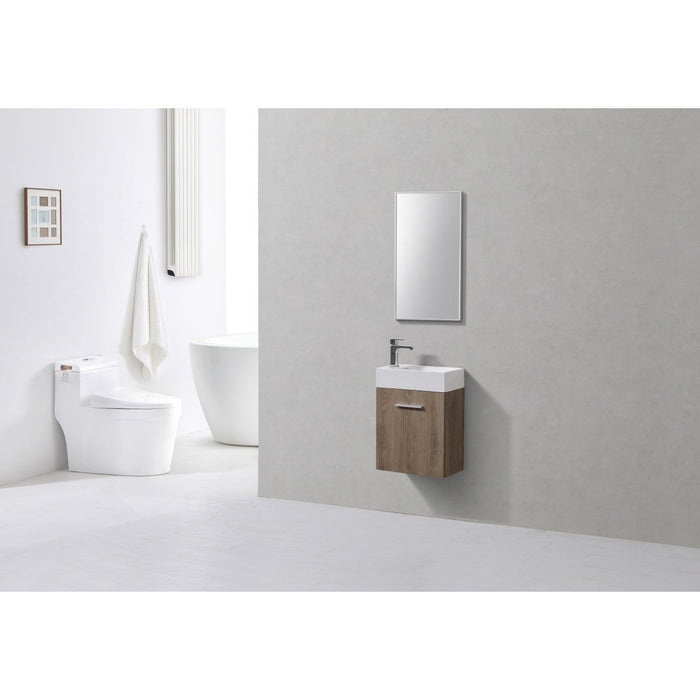KubeBath Bliss Butternut Wall Mount Modern Bathroom Vanity KubeBath
