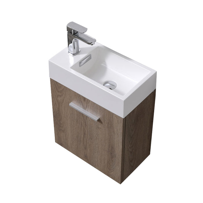 KubeBath Bliss Butternut Wall Mount Modern Bathroom Vanity KubeBath