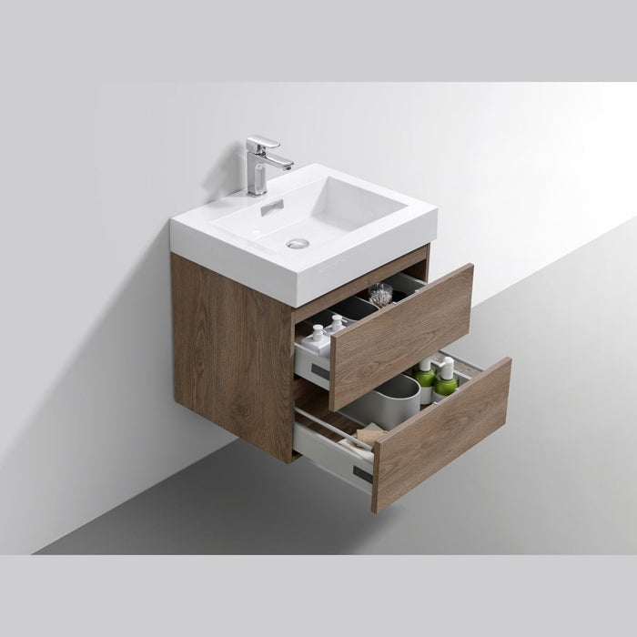KubeBath Bliss Butternut Wall Mount Modern Bathroom Vanity KubeBath