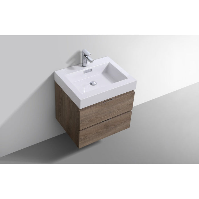 KubeBath Bliss Butternut Wall Mount Modern Bathroom Vanity KubeBath