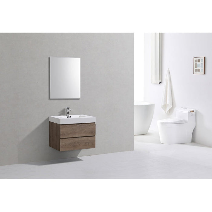 KubeBath Bliss Butternut Wall Mount Modern Bathroom Vanity KubeBath