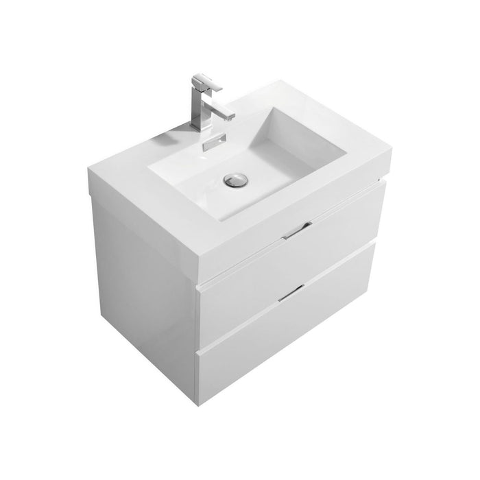 KubeBath Bliss Wall Mount Modern Bathroom Vanity KubeBath