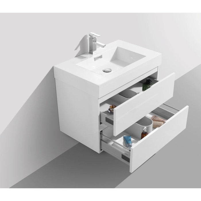 KubeBath Bliss Wall Mount Modern Bathroom Vanity KubeBath