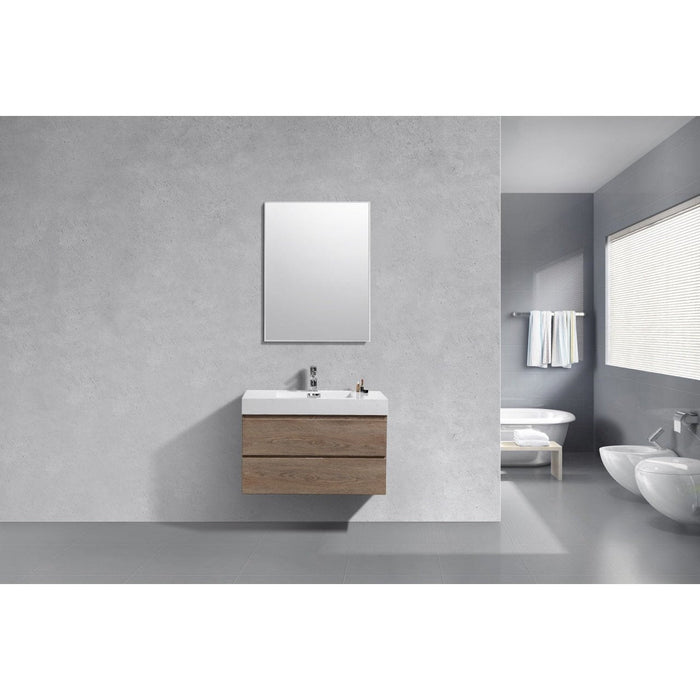 KubeBath Bliss Butternut Wall Mount Modern Bathroom Vanity KubeBath
