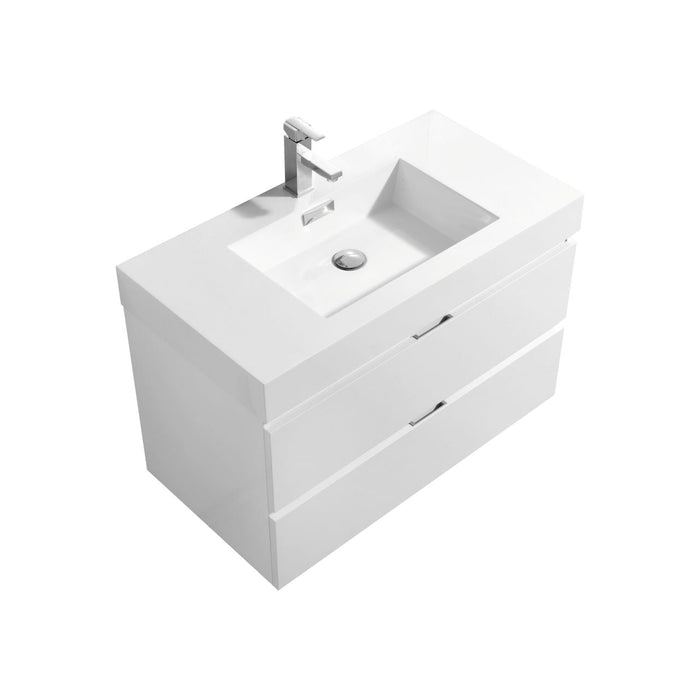 KubeBath Bliss Wall Mount Modern Bathroom Vanity KubeBath