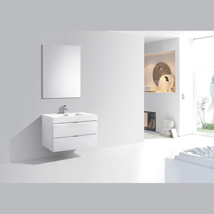 KubeBath Bliss Wall Mount Modern Bathroom Vanity KubeBath