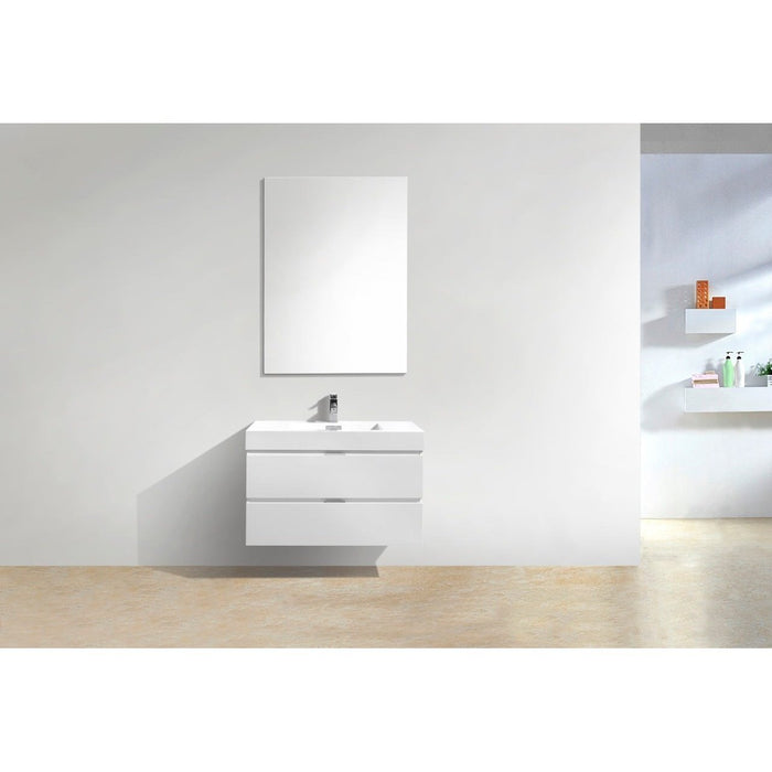 KubeBath Bliss Wall Mount Modern Bathroom Vanity KubeBath