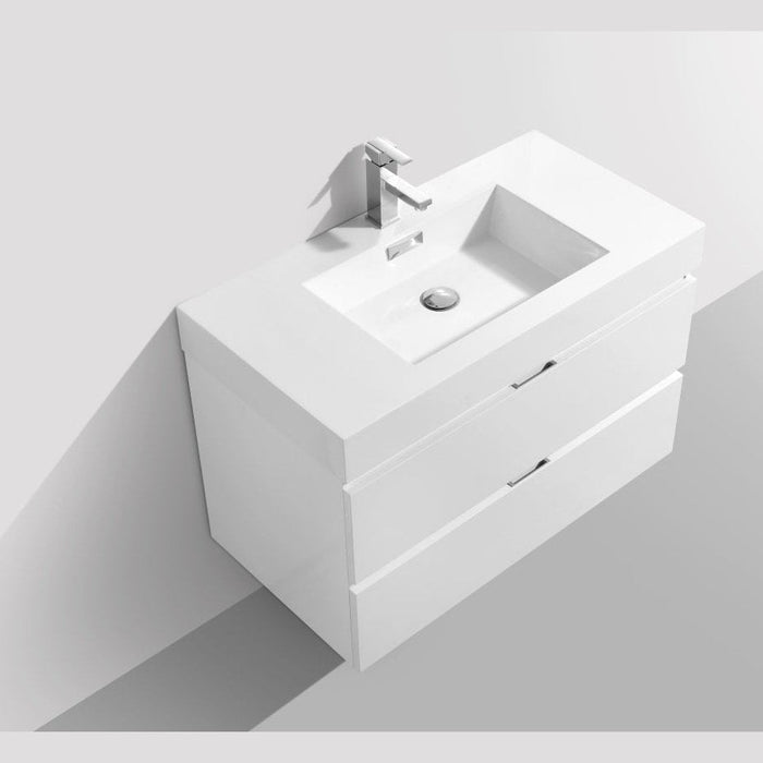 KubeBath Bliss Wall Mount Modern Bathroom Vanity KubeBath