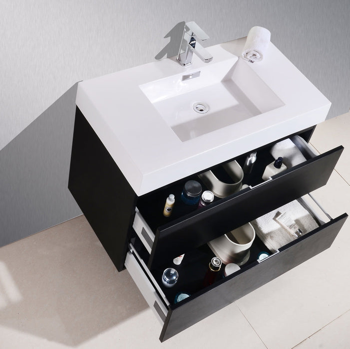 KubeBath Bliss Wall Mount Modern Bathroom Vanity KubeBath
