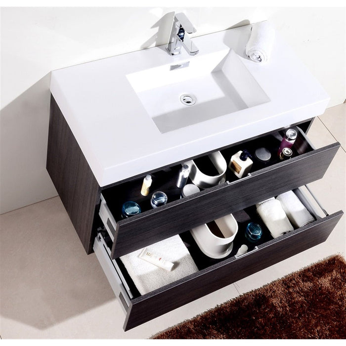 KubeBath Bliss Wall Mount Modern Bathroom Vanity KubeBath