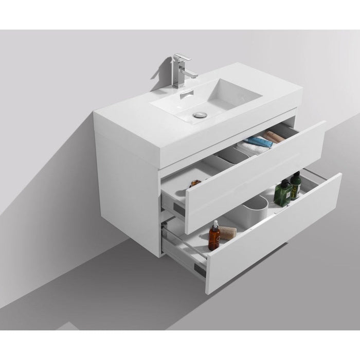 KubeBath Bliss Wall Mount Modern Bathroom Vanity KubeBath