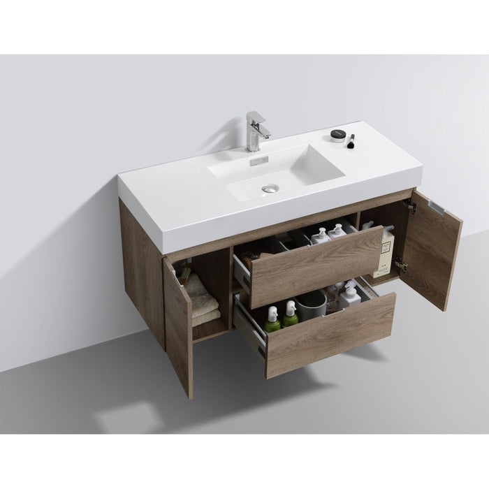 KubeBath Bliss Butternut Wall Mount Modern Bathroom Vanity KubeBath