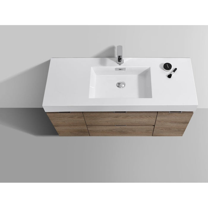 KubeBath Bliss Butternut Wall Mount Modern Bathroom Vanity KubeBath