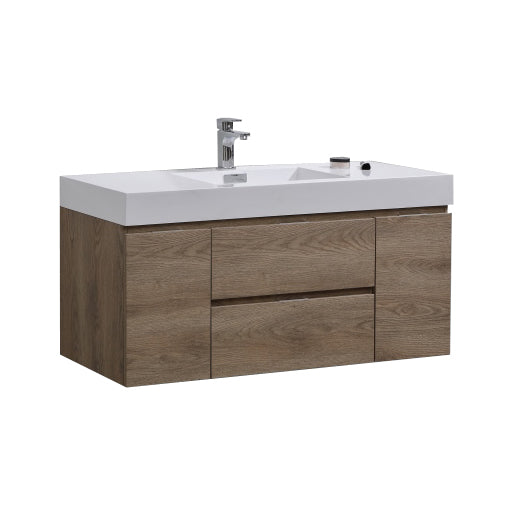 KubeBath Bliss Butternut Wall Mount Modern Bathroom Vanity KubeBath