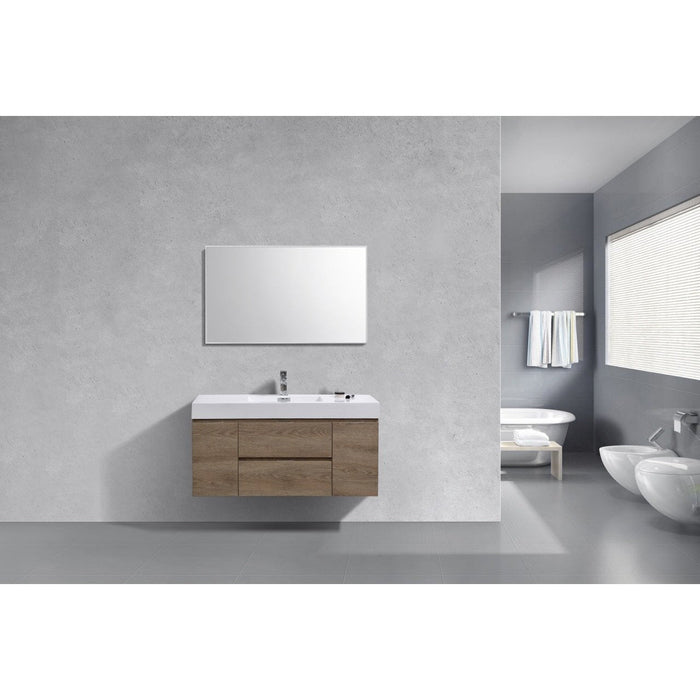 KubeBath Bliss Butternut Wall Mount Modern Bathroom Vanity KubeBath