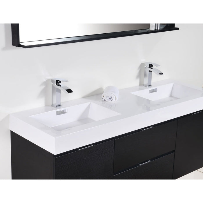 KubeBath Bliss 60" Free Standing Modern Bathroom Vanity KubeBath