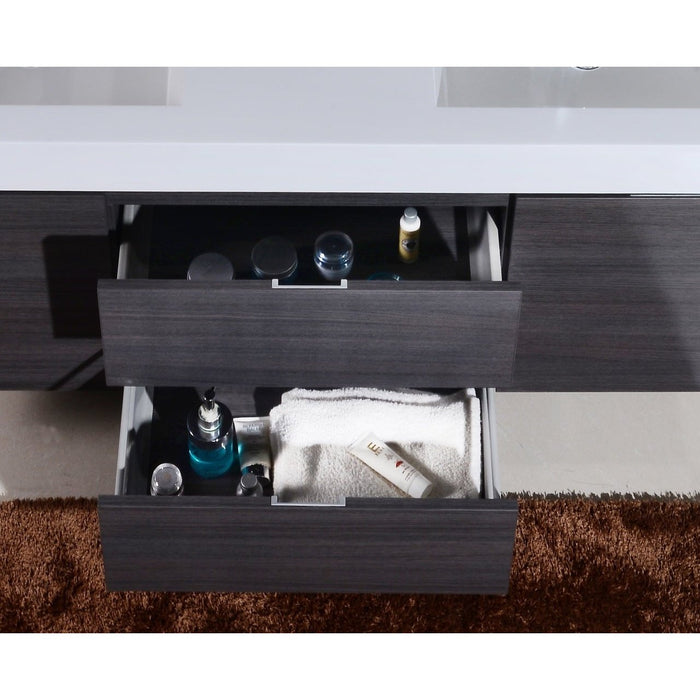 KubeBath Bliss 60" Wall Mount Modern Bathroom Vanity KubeBath