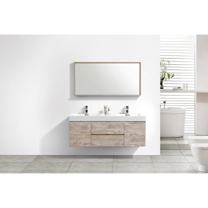 KubeBath Bliss 60" Wall Mount Modern Bathroom Vanity KubeBath