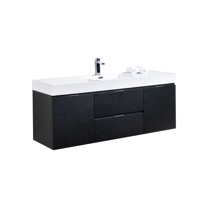 KubeBath Bliss 60" Wall Mount Modern Bathroom Vanity KubeBath