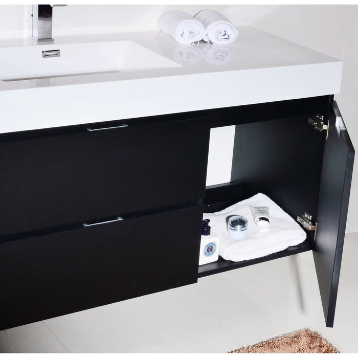 KubeBath Bliss 60" Wall Mount Modern Bathroom Vanity KubeBath
