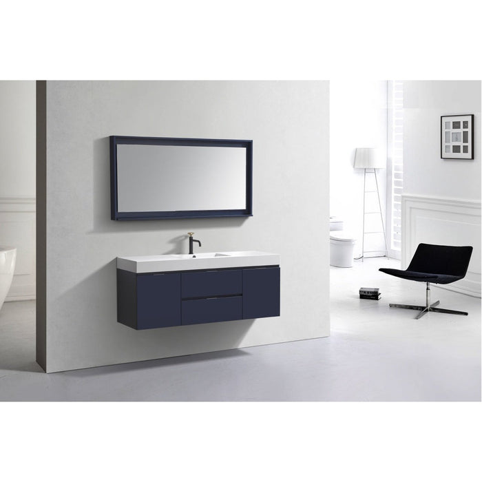 KubeBath Bliss 60" Wall Mount Modern Bathroom Vanity KubeBath