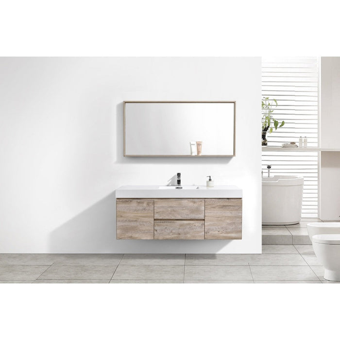 KubeBath Bliss 60" Wall Mount Modern Bathroom Vanity KubeBath
