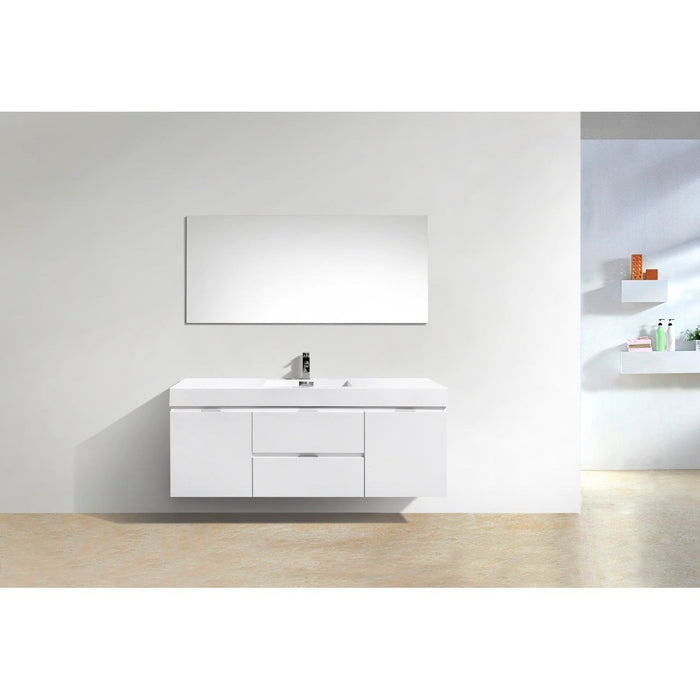 KubeBath Bliss 60" Wall Mount Modern Bathroom Vanity KubeBath