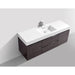 KubeBath Bliss 60" Single Sink High Gloss Gray Oak Wall Mount Modern Bathroom Vanity KubeBath