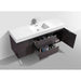KubeBath Bliss 60" Single Sink High Gloss Gray Oak Wall Mount Modern Bathroom Vanity KubeBath