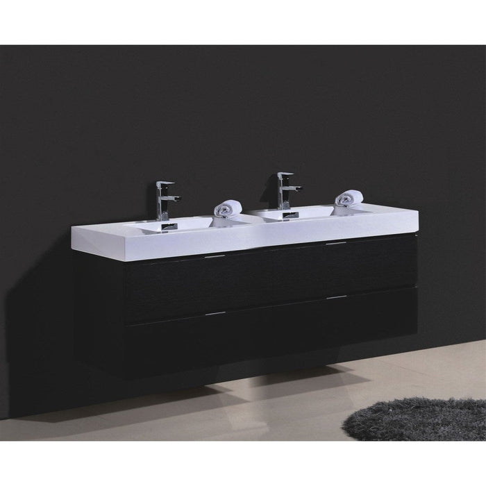 KubeBath Bliss Double Sink Wall Mount Modern Bathroom Vanity KubeBath