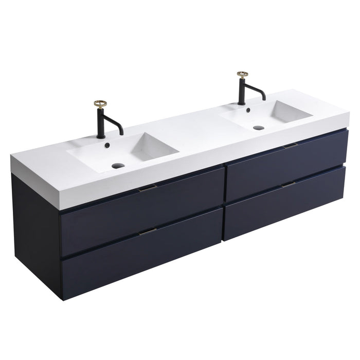 KubeBath Bliss Double Sink Wall Mount Modern Bathroom Vanity KubeBath