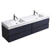KubeBath Bliss Double Sink Wall Mount Modern Bathroom Vanity KubeBath