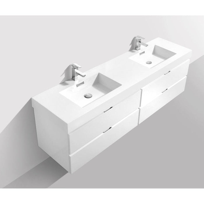 KubeBath Bliss Double Sink Wall Mount Modern Bathroom Vanity KubeBath