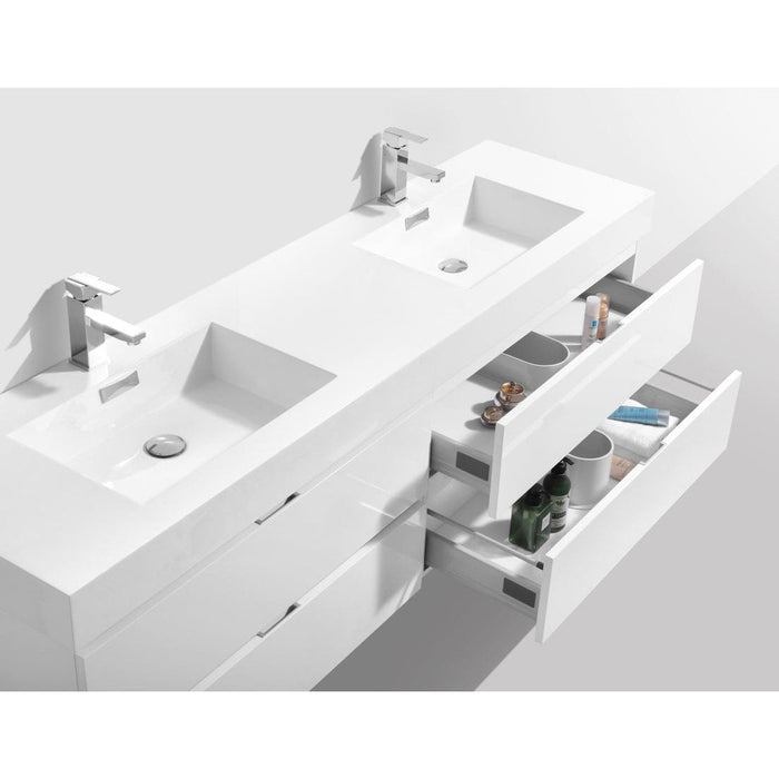 KubeBath Bliss Double Sink Wall Mount Modern Bathroom Vanity KubeBath
